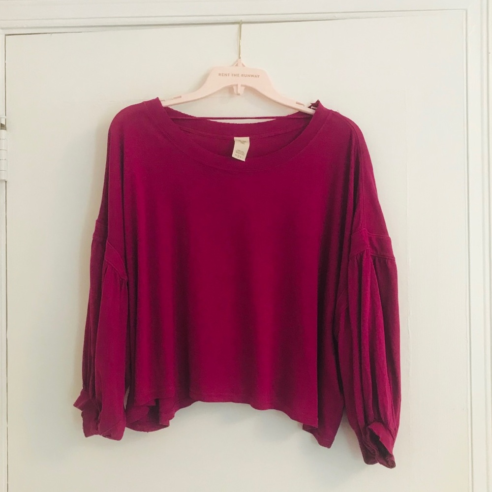 Free People Long Sleeve Cropped Tee